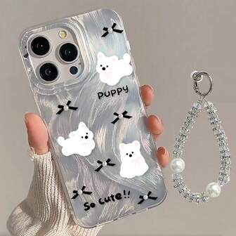  JURSUE 可爱卡通时尚美学趣味防震保护硬壳手机壳，带摄像头保护套和手机挂绳，兼容 17 Air 16 15 13 12 11 Pro Max IP 14 Plus MZ5054