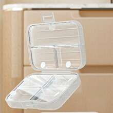 1pc Portable 7-Day Pill Box, Medication Organizer, Sealed Compartment Pill Case, Travel Pill Dispenser - Multicolor - View 6