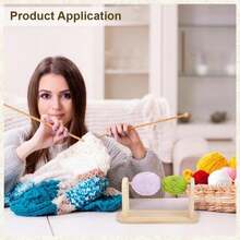 PH PandaHall Wooden Yarn Holder, Spools Thread Rack Organizer Ribbon Storage Rack Portable Yarn Ball Holder For Crocheting And Knitting, Sewing Thread Craft Florist Wrapping, 1 Piece - trắng - Xem 5
