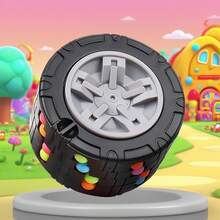 3D Cylinder Cube Toy Magic Spinner Spiral Sliding Puzzle Game, Stress-Relieving Educational Toy For Children (Red, Blue, Black) - 紅色 - 查看 8