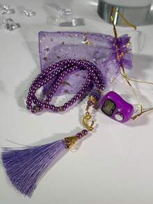 عداد مسبحة ب- 99 خرزة صغيرة، متعدد الألوان، مدمج وقابل للنقل، عداد إلكتروني عربي شرقي مناسب لعد الصلوات والتمارين والأعمال التجارية والاستخدام المنزلي وهدايا المناسبات - متعدد الألوان - مشاهدة 10