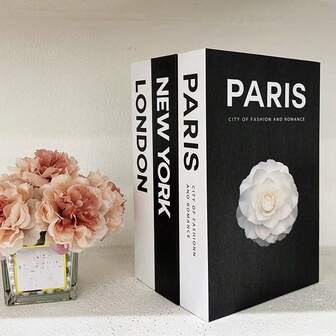 3pcs Faux Book Decor, Luxury Decorative Books, Living Room Decor, Home Decor, Coffee Table Books, Modern Stylish Decorative Books, Stackable Display Books, Hotel Decor, Gifts