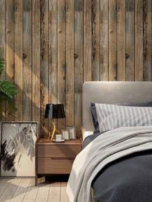 This Brown-Yellow Coffee-Colored Wood Grain Wallpaper Is An Ideal Choice For Creating A Retro-Style Wall Decor. It Can Perfectly Match Various Furniture And Decorative Styles, And Is Very Suitable For Home Decoration. - Coffee Brown - View 7