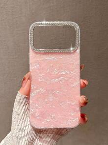 Luxury Rhinestone Glitter Bling Bling Pink Phone Case Compatible With IPhone 17 Pro Max/17 Pro/17 Air/17/16 Pro Max/16/16 Pro/16 Plus/15/15 Pro Max/15 Pro/15 Plus/11/12/13/14 Pro Max/11 Pro/11 Pro Max/12 Pro/12 Pro Max/13 Pro/13 Pro Max/7 Plus/14 Pro/14 Pro Max/14 Plus, Acrylic Hard Shell, Minimalist & Creative Design - Pink - Marble Shell Pattern - View 7