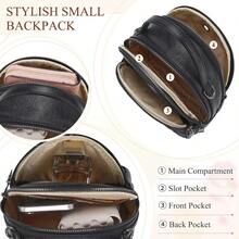 Mini Backpack PurseWomen's Fashion Convertible Shoulder Bag With Guitar Strap - Black - View 5