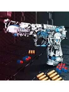 1支超人气三款涂鸦玩具手枪，街头涂鸦玩具枪，室内/室外对战玩具枪，CS战斗道具玩具，软弹装填/退弹玩具枪，适合14岁以上青少年，男士礼物，生日、圣诞节礼物 - 彩色 - 查看 5