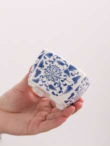 1pc/6pcs Blue & White Ceramic Succulent Planter, Chinese Porcelain Flower Pot With Drainage Hole, Small Bonsai/Cactus Pot, Suitable For Indoor Home Decor, Office Desk And Garden (Plants Not Included) - Multicolor - View 5