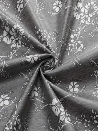 1pc Floral Blackout Thermal Curtain Fabric - UV Resistant Polyester, Top Grommet Hanging, Non-Bleachable Plain Weave, Artistic Theme For Bedroom, Noise Reducing - Ideal For Bedroom, Farmhouse And School For Deep Sleep