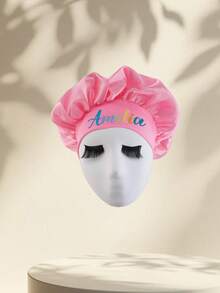 LICVIC 个性化浴帽，定制姓名睡帽，定制缎面睡帽，女士睡帽，可定制发帽，卷发睡帽，缎面发带，美容帽，情人节礼物，生日礼物，时尚，舒适，浴室，卧室，精致，男士，女士，母亲节礼物 - 彩色 - 查看 21