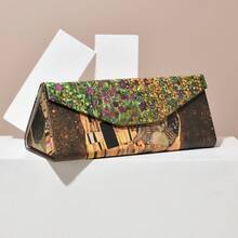 1pc Religious Oil Painting Print Eyeglass Case, Portable & Crush-Resistant, Fashion Storage Box, Foldable Eyewear Case, Versatile For Daily Use - A - View 5