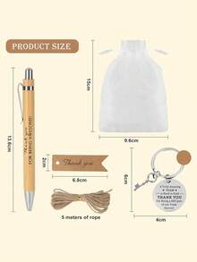 10pcs Employee Appreciation Gift Set, Thank You Colleague Keychain Gift And Inspirational Pen - With Organza Bag And Thank You Card, Suitable For Colleagues, Employees, Teachers, Team Appreciation Party Gifts, Ramadan Gifts - Multicolor - View 4