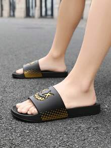 Zapatos de mujer con suela de madera talla 36-50, zapatos casuales cómodos para exteriores, zapatillas livianas antideslizantes para el hogar, sandalias de mujer resistentes al desgaste y transpirables, zapatos de mujer para uso diario en interiores y exteriores, zapatillas de uso dual interior/exterior, talla 23 para hombres/mujeres/jóvenes (patrón irregular) - 1974 Oro Negro - Ver 9