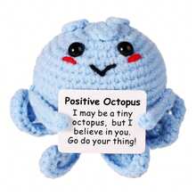 迷你正能量钩针动物，趣味励志生日礼物，适合送给女性、男性、朋友、同事，鲨鱼、鸭子、猫咪造型，附赠正能量卡片，温馨可爱，适合生日、圣诞节、情人节装饰。 - 彩色 - 查看 59