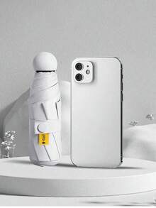 1pc Mini Pocket Capsule Umbrella - Fresh Vinyl Sunshade, Foldable, Ironed Fabric, Fashionable Compact, Suitable For Sunny And Rainy Days, Windproof, UV Protection, Ideal For Everyday Outdoor Use And Holiday Gifts,Women's Day,Travel Essentials,Wedding Favours,Y2k,Bedroom,Car Accessories Women,Kitchen Deccor - Multicolor - View 4