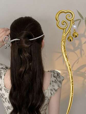 1/2 st kvinnors lyckosamma moln retro hårspänne, traditionell kinesisk hanfu håraccessoar, original design för vardagsbruk