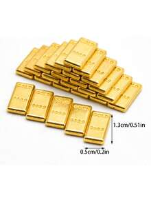 100pcs Mini Gold Bar Decor, 0.2*0.5 Inch, Fake Gold Bars, Suitable For Treasure Box Decoration, Mini Size, Lightweight And Realistic, Applicable For Pirate Treasure Hunt Party, Movie/Theater Production, Feng Shui Wealth Decoration, Lucky Charm, Winter Wonderland Holiday, New Year, Festival Supplies, Home Decor, Room Decoration, Holiday Decoration, Indoor/Outdoor Home Accents, Vase Filler, Valentine's Day Decor, Valentine's Day Gift - Multicolor - View 8