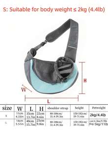 1pc Pet Travel Tote Bag, Breathable One Shoulder Carry Bag With Large Capacity, Portable Pet Carrier Suitable For Small Pets Up To 10kg Cat Carrier Cat Bag