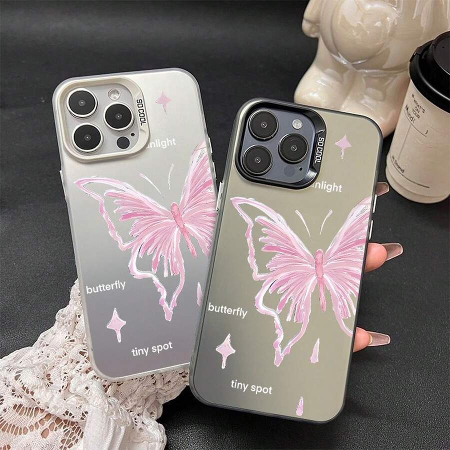 Basic Phone Cases - Colorsilvershellblackphone Butterfly SilverURLF - View 1