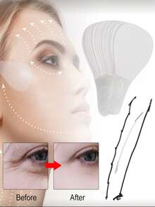 1 Set (40pcs) Face Stickers (With 3 Strings) - White - View 1