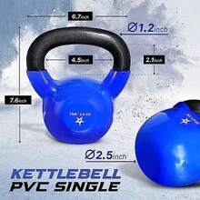 Vinilo Recubierta Kettlebell Ideal para Entrenamiento Cruzado, MMA y Fuerza - 15 libras - Ver 3