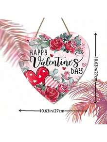 Colgante decorativo de madera con rosas románticas para el Día de San Valentín, un regalo para el compromiso y la boda de parejas, adecuado para puertas, cocinas, exteriores y jardines. Regalo del Día de San Valentín