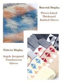 Customized Embroidered, Personalized Adult Winter Warm Thermal Lined Knitted Gloves, Alpaca Wool Blend, Diamond Jacquard Touchscreen Gloves, Gift For Family And Friends, Customized Christmas Gift - A - View 5