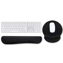 Keyboard Wrist Rest, Memory Foam Keyboard Wrist Rest, Smooth Fiber Keyboard Wrist Rest, Ergonomic Keyboard And Mouse Pad Set, Easy To Type, Relieves Hand Friction And Discomfort, Suitable For Laptops, Office, Study And Gaming, And Home Use. - Black - View 10
