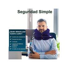 Traccion Cervical, Collarin Cervical para el Cuello,Estirador Camilla Inflable para el Cuello,Relajador de Cuello para el Alivio del Dolor,Almohada de Tracción para el Cuello,Neck Pillow para Viajes - Púrpura/ - Ver 2