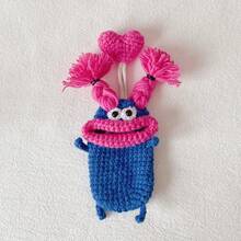 1pc Thick Mouth Monster Drawstring Keychain, Handmade Woven Keyring, Funny Car Keychain, Butler Keychain Drawstring Keypouch, Unisex Handmade Thick Mouth Monster Keychain, Novel Sausage Mouth Car Keychain, Sausage Mouth Car Keychain Handmade Funny Big Mouth Monster Keychain Pendant, Valentine's Day Gift, Bathroom Shelf, Hook, Wall Decor, White Wall Hook, Black, Adhesive Wall Hook, Wallet Hook, Wall Decor, Photo Frame Hook - Multicolor - View 2