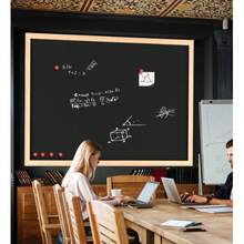 Wooden Framed Chalkboard, Erasable Chalk Board For Teaching, Home, Business, Advertising, Display - Black - View 4
