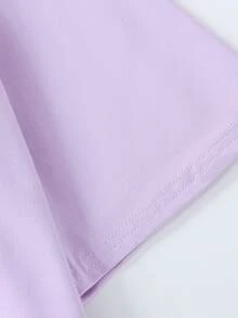 Boys' Casual Stylish Music Artist Headphone Print Round Neck Short Sleeve T-Shirt, Summer New Kids Tops - Mauve Purple - View 6