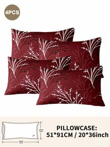 1pc/2pcs/4pcs Polyester Floral Pattern Pillowcase (Pillow Insert Not Included), Soft & Comfortable, Suitable For All Seasons - Multicolor - View 9