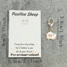 Bộ 2/4 móc khóa hình cừu dễ thương kèm thiệp chúc mừng hình cừu tích cực, mặt dây chuyền chủ đề động vật, món quà đáng yêu, lý tưởng cho người yêu cừu, hoàn hảo để treo túi xách, móc khóa độc đáo, quà tặng thời trang và dễ thương cho mẹ, bố, lễ tốt nghiệp và giáo viên. - Nhiều màu - Xem 2