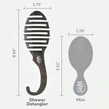 Shower Hair Brush for Wet and Dry Hair - Ultra-soft Bristles Glide Through Tangles Easily for All Hair Types - Negro Con Brillo - Ver 10