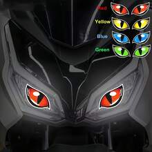 2pcs Of Motorcycle Eye Reflective Stickers, Suitable For Car And Helmet Night Driving Or Riding Safety Warning Cartoon Animal Eye Decoration Self-Adhesive Vinyl - one-size - View 1