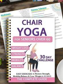 1pc Yoga & Wellness Exercise Guide Chart, Suitable For Seniors Aged 60 And Above - Multicolor - View 2