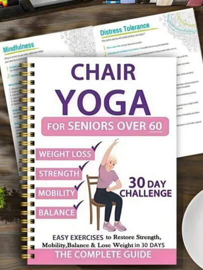 1pc Yoga & Wellness Exercise Guide Chart, Suitable For Seniors Aged 60 And Above