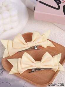 4个/2个手工蝴蝶结发夹，双马尾夹，女士礼物，发饰，冬季，头部饰品，女士发饰 - 粉色 - 查看 17