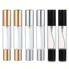 2pcs 0.34oz Dual-Use Perfume Spray Bottles With Roller Ball - Transparent Glass, Easy To Fill And Portable, Suitable For Travel And Office Essentials, Contains Fragrance And Skincare Spray|   Travel Accessories|   Reusable Sprayer Set - Gold - View 2
