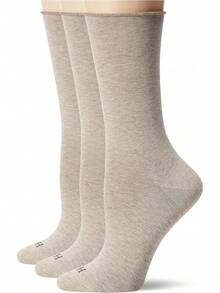 HUE - Calcetines vaqueros para mujer (paquete de 3) - Mezclilla ligera Heather Individual - Ver 1