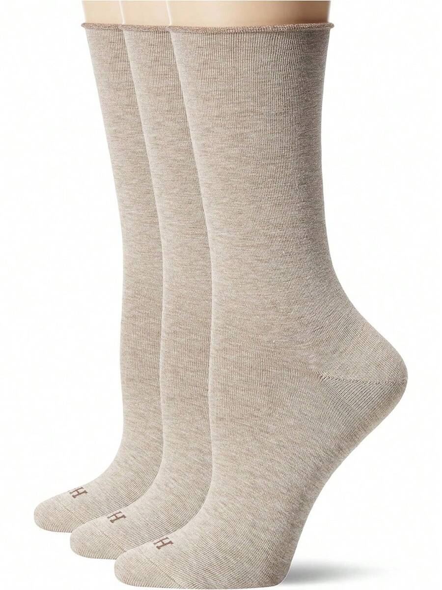 HUE - Calcetines vaqueros para mujer (paquete de 3) - Mezclilla ligera Heather Individual - Ver 1
