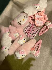 14/15pcs Set (Random Style) Cute Hair Clips, Including Bangs Clips, Perfect Gifts For Valentine's Day, Women's Friendship Day, Carnival, Friends, Lovers, Party Supplies - Multicolor - View 6