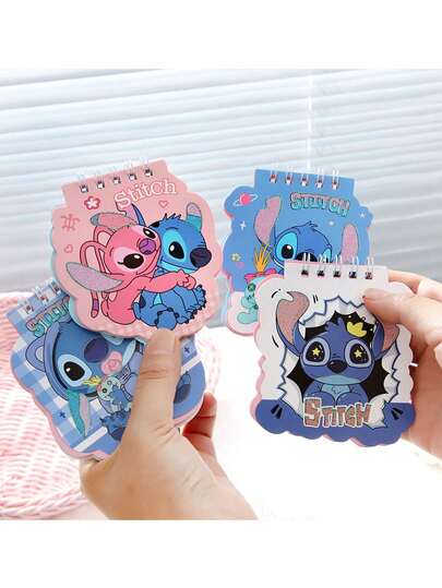 4 st söta anteckningsböcker med tecknade sömmar, skrivmaterial för barn, anteckningsblock med animefigurer, spiralanteckningsböcker, belöningsmaterial för perifert lärande, Lilo & Stitch