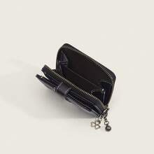 Monedero pequeño de cuero engrasado nuevo para mujer, cartera plegable en tres partes, monedero vintage con tarjetero, cartera antirrobo de alta gama, estuche para tarjetas todo en uno, ideas de regalo de cartera de hombre, cartera de hombre, cartera de cuero pequeña para hombre - Negro - Ver 6