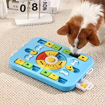 Supet 1pc Pet Feeder, Interactive Feeding Toy, Puzzle Toy For Dogs, Interactive Toy For Both Dogs And Cats, Dog/Cat Finding Food Plate, Pet Training Toy, Interactive Food Plate For Dogs, Pet Dish, Pet Feeding Game Plate With Partition, Anti-Choking Bowl For Pets, Pet Supplies
