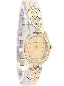 1 件经典闪亮水钻石英表，不锈钢表带腕表，适合通勤，生日礼物/节日礼物 - 銀色 - 查看 4