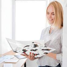 Carpeta impresa de 3 anillas, carpeta de anillos en D con bolsillos, carpeta decorativa para la escuela universitaria u oficina, lindos perros salchicha color negro bronceado - talla únicax2 - Ver 8