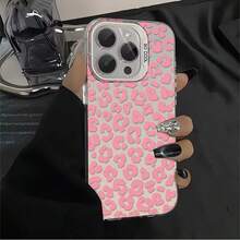 1 funda elegante para teléfono, no incluye cordón ni soporte. 1 funda para teléfono con diseño de corazón de leopardo rosa, compatible con Phone 17ProMax 16 15 14 13 12 11ProMax Pro Xs XS X 7plus 8plus. Silicona a prueba de golpes, estilo vintage femenino, linda y a la moda. Se puede regalar a amigos o a un ser querido. - Plateado - Ver 7