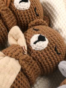 1pc Customized Embroidered Name Rabbit Face Towel/Handkerchief/Bib, Soft Baby Burp Cloth, Decoration Gift For Baby Boys And Girls, Pink/White/Khaki