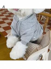 1pc Autumn/Winter Hooded Versatile Fleece Sweatshirt For Teddy, Pomeranian, Bichon Frise, Pet Dog/Cat, Small Breed - Multicolor - View 11